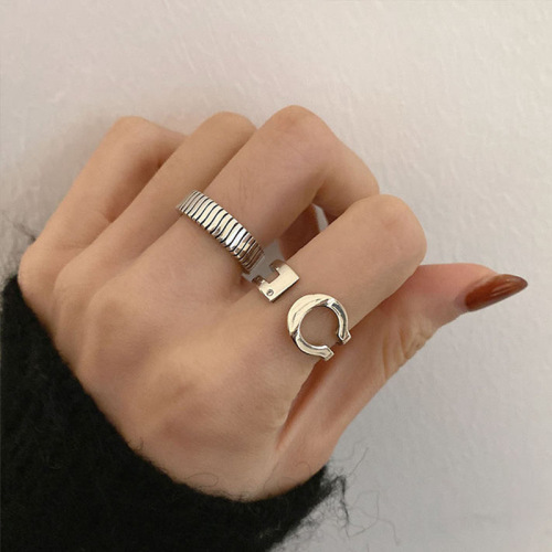korean retro non-fading high-grade ring female ins cold style niche design index finger ring 2022 new fashion