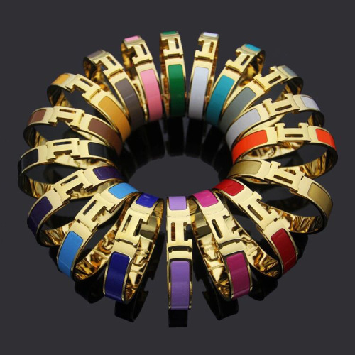 titanium steel h letter bracelet cross-border 27-color enamel bracelet furnace plating 18k gold rose gold couple bracelet