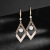 Micro Inlaid Zircon 2022 New Graceful and Fashionable Ear Hook Autumn Winter Retro Earrings Hollow out Rhombus Earrings