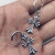 Croton Men's and Women's Eardrops Earrings 925 Silver Semicircle Cross Stud Earrings