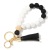 Amazon New Pu Tassel Anti-Lost Key Ring Edible Silicon Beads Bracelet Wooden Bead Bracelet Keychain Bracelet