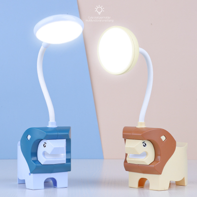 Boshang New Cute Lion Cubby Lamp Led Rechargeable Desk Lamp Student Dormitory Learning Small Night Lamp Bedside Lamp