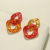 Simple Design Acrylic Personality Glossy Jelly Color Chain Earrings Retro Trendy Autumn/Winter Earrings Women