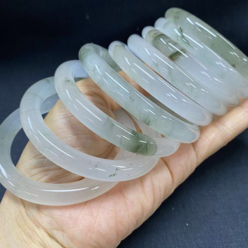 jinsi jade high ice round bar bracelet tiancuishan floating flower jade bracelet xinjiang cuiyu snow domain bingcui women‘s bracelet wholesale