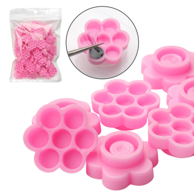 Eyelash Glue Water Cup Grafting Eyelash Auxiliary Tool Plum Blossom Cup Pink Epoxy Water Cup