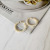 Ins Style Graceful Geometric C- Shaped Handmade String Pearl Earrings Circle Niche High Sense Hipster Ear Studs Ear Ring