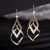 Personalized Micro Inlaid Zircon Hollow Diamond Geometric Earrings New Design Sense Elegance Retro Ear Hook Jewelry