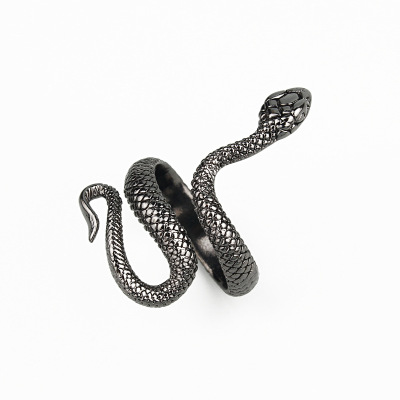 Amazon European and American Novel Creative Spirit Snake Ring Gothic Personality Zodiac Male Open Ring Wholesale