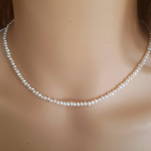 Freshwater Pearl Necklace Mini Baby Small Pearl Small Rice Pearl Clavicle Chain white Pearl String Necklace Jewelry 