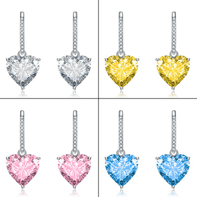 Women's Europe and America Cross Border Fashion 10*10 Heart-Shaped Yellow Diamond Pink Diamond One Piece Dropshipping