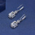 Trade Same Style 925 Silver 8*11 High Carbon Rhinestone Earrings Rectangular Chamfering Car Flat 7 Karat Ear Hook Female