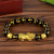 Large Vietnam Placer Gold Pi Xiu Bracelet Imitation Gold Obsidian Six Words Mantra Buddha Beads Bracelet Stall Hot Sale