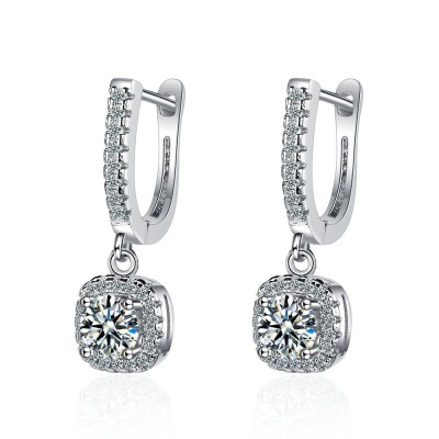 Earring Ear Clip Women's Korean-Style Personalized Diamond Inlaid Short Earrings Hollow Zircon Earrings