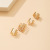 Creative Simple Golden Non-Pierced Ear Bone Clip Four-Piece Set Metal Personality Star Hollow C- Type Ear Clip Set