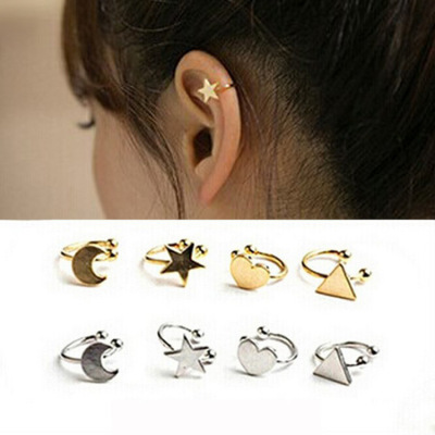 E241 Creative Style Korean Style Ear Clips Fashion Fashionmonger Stars Heart Moon Ear Clip U-Shaped Ear Clip Wholesale