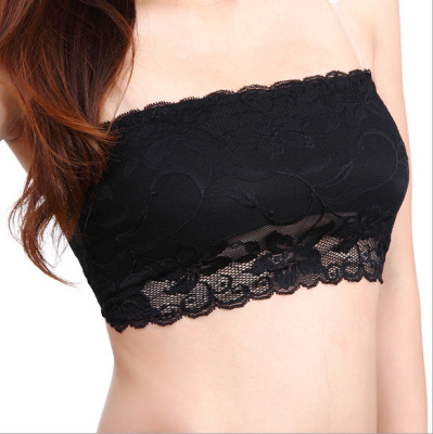 New Spring and Summer Girls' High Elastic Full Lace Tube Top Anti-Exposure Bottoming Tube Top