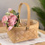 Flower Basket Wood Piece Portable Rattan Bamboo Basket Woven Pastoral Ornaments Flower Arrangement Pot Flower Pot Straw Baskets Decorations