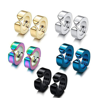Steel Ear Cliip Non-Pierced Titanium Steel Men's Marking Ear Clip Earrings Boys 4*9 Ear Clip Ear Clip Factory Wholesale
