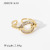 Same Style 18K Gold Copper Inlaid Zirconium Ring Opening Adjustable Fashion New Couple Rings Geometric Ring for Women