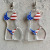 Cross-Border American Gay Earrings Independence Day Fun Flag Sunflower Texas Print Women's Body Earrings