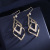 Personalized Micro Inlaid Zircon Hollow Diamond Geometric Earrings New Design Sense Elegance Retro Ear Hook Jewelry