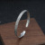 999 Pure Silver Men and Women Retro Personality Lotus Hannya Shingyo Bracelet Thai Silver Creative Baifu Open Bracelet