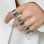 and American Personalized Disco Chain Combination Ring Punk Fan Open Men's and Women's One-Piece Ring Index Finger Ring