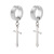 Korean Style Fashion Titanium Steel Non-Pierced Cross Ear Clip Stainless Steel Double-Sided round Flat Ornament