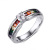 Colorful Accessories Female Inlaid Zircon Titanium Steel Color Ring Fashion Rainbow Ring Rings Ornament PR-008