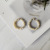 Ins Style Graceful Geometric C- Shaped Handmade String Pearl Earrings Circle Niche High Sense Hipster Ear Studs Ear Ring