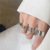 and American Personalized Disco Chain Combination Ring Punk Fan Open Men's and Women's One-Piece Ring Index Finger Ring