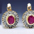 Wish Hot-Selling New Arrival Fashion Red Set with Diamonds Gemstone Women's Ear Clip