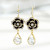 Ladies Fashion Camellia Earrings Long Face Slimming Tassel Earrings Bright Crystal French Minority Fashionable Earrings