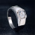 Fashion Man's Ring White Copper Plated 18K Platinum Ring Open Men's Wide Diamond Ring Large Man's Ring Wholesale