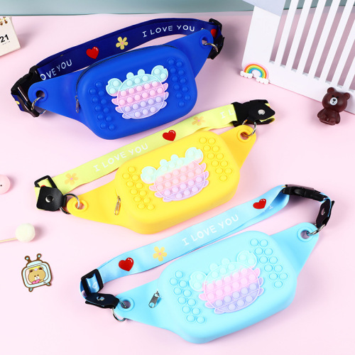 rat killer pioneer silicone crossbody waist bag children‘s educational decompression toy bag fun cartoon mobile phone change purse