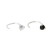 Rhinestone Earrings Black and White Diamond Stud Earrings Hook Semicircle Fashion Simple Rhinestone Earrings for Women