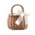 Rattan Basket Handbag Korean Woven Vegetable Basket Cloth Lining Wicker New Women's Bag Ins Same Style Summer Bamboo Woven