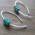 New Products European and American Metal Geometry Ran Made Turquoise Ear Hook Earrings Jewelry Female Factory Sales