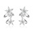 Korean Sweet Lady Flower Earring Curved Ear Clip Zircon Ear Studs Temperament Earrings Eardrops