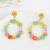 and American Bohemian Geometric round Handmade Flower Bead Earrings Ins Creative Personality Woven Eardrop Jewelry