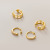 Palace Style Gold Plated Double Circles Star Ear Clip without Pierced Ears Twin Personality Hollow out Diamond Ear Clip
