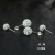 Women's round Ball Full Diamond Shambhala Ear Hook Silver Accessories Silver Stud Earrings Jewelry Factory Wholesale