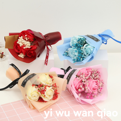 Decorative Craft Gift Wedding Rose Gift Box Chinese Valentine's Day Teacher's Day Christmas Valentine's Day Bar Soap Preserved Fresh Flower