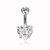 Umbilical Ring Heart-Shaped Zircon round Inverted Umbilical Ring Puncture Punk Umbilical Ring Navel Decoration Ornament