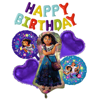 New Magic Full House Happy Birthday Letter Aluminum Film Balloon Birthday Party Decoration Aluminum Film Cartoon Balloon Set