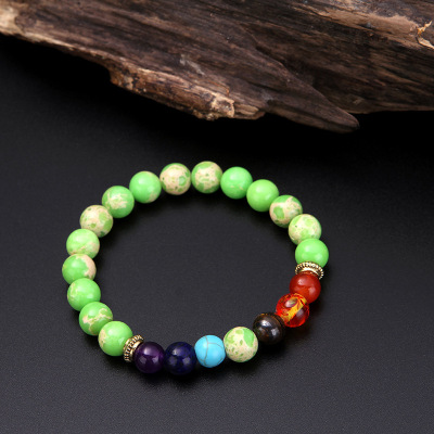 Factory Direct Sales 8mm Volcanic Rock Colorful Stone Yoga Energy Bracelet Natural Agate Beads Bracelet Accessories