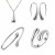 European and American Fashion Simple Water Drop Four-Piece Ring Earrings Necklace Bracelet 4 PCs Set Wholesale
