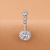 Europe and America Cross Border Supply Sexy Minimalist Copper Zircon Belly Ring Person-Time Puncture Navel Stud One