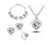 Fashion Crystal Necklace Earrings Crystal Heart-Shaped Four-Piece Set High-End in Stock Wholesale-Heart Words 399