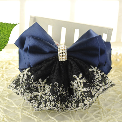 Flower Work Hair Accessories Black Veil Lace Hair Net Bank Postal Mobile Stewardess Nurse Net Pocket Barrettes Wholesale